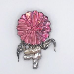Sterling Som’s Flower Brooch with Natural Pearl
